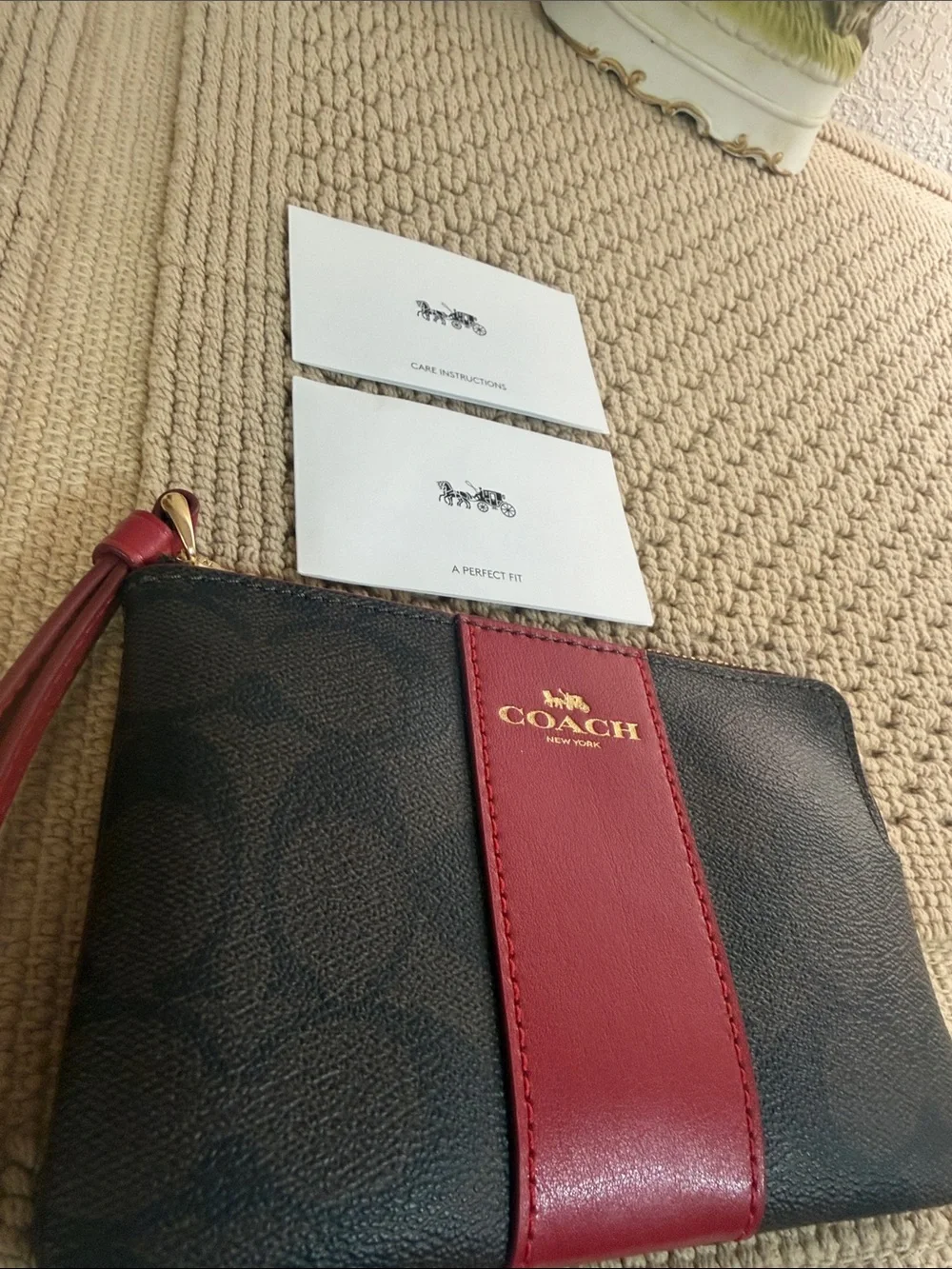 Coach Signature Canvas Wristlet